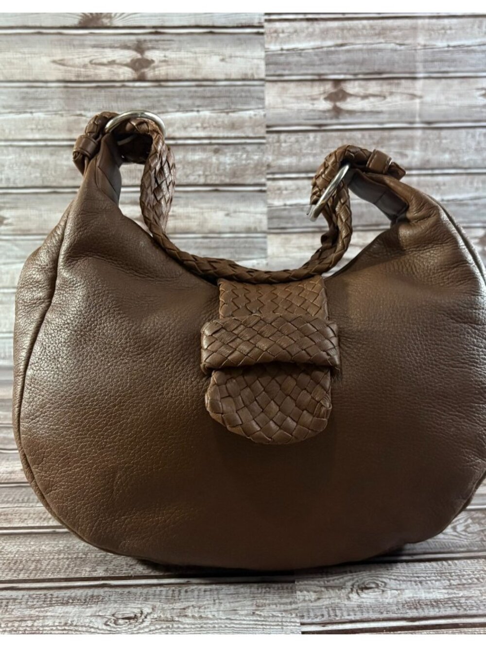 Desmo Genuine soft Leather Shoulder Bag color brown